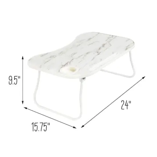 Honey Can Do White Marble Collapsible Folding Lap Desk {4}