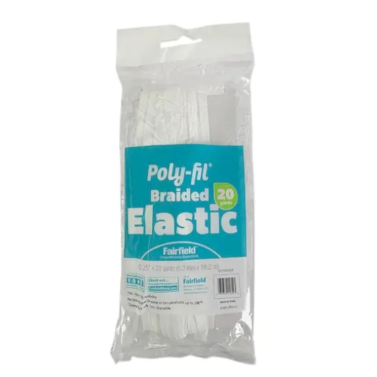Poly-Fil&reg; 1/4" White Poly/Latex Braided Elastic {1}