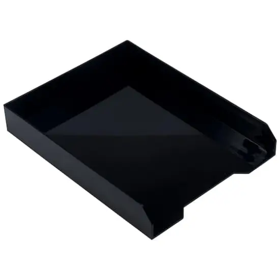 JAM Paper Stackable Desktop Paper Tray, 2ct. Black {1}