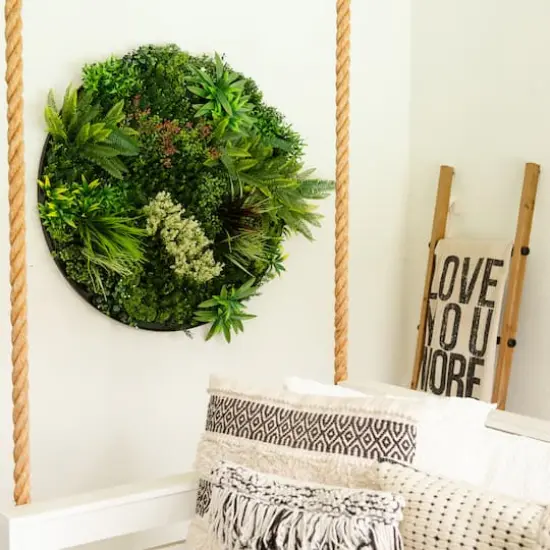 38" Framed Amazon Rainforest Artificial Living Wall Art Panel {11}