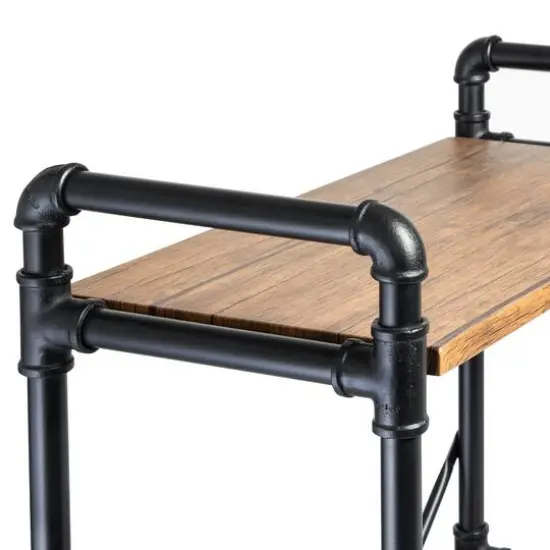 Honey Can Do Black 4-Tier Industrial Bookshelf {9}