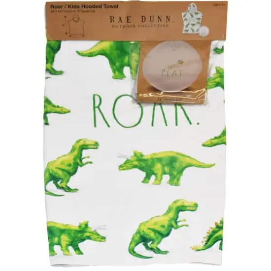 Rae Dunn Roar Dinosaur Kids Hooded Towel & Beach Ball Set {1}