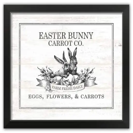 Easter Bunny Carrot Farm 5 16" x 20" Black Framed Print Under Plexiglass {1}