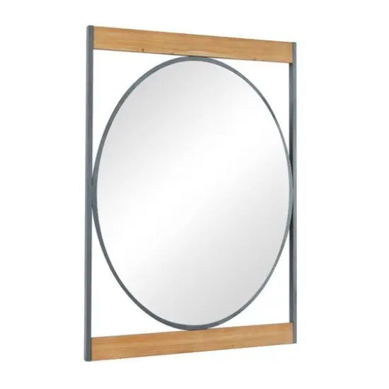 Brown Iron Industrial Wall Mirror, 40" x 28" x 2" {3}