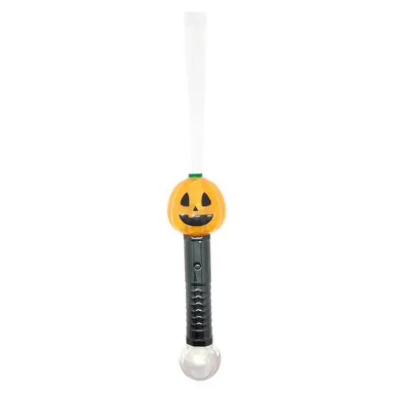 Orange Jack-O'-Lantern Light-Up Fiber Wand {1}