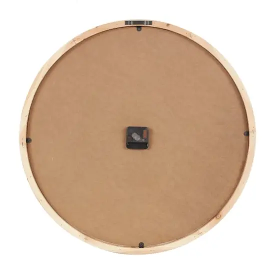 23" Light Brown Framed Wall Clock {8}