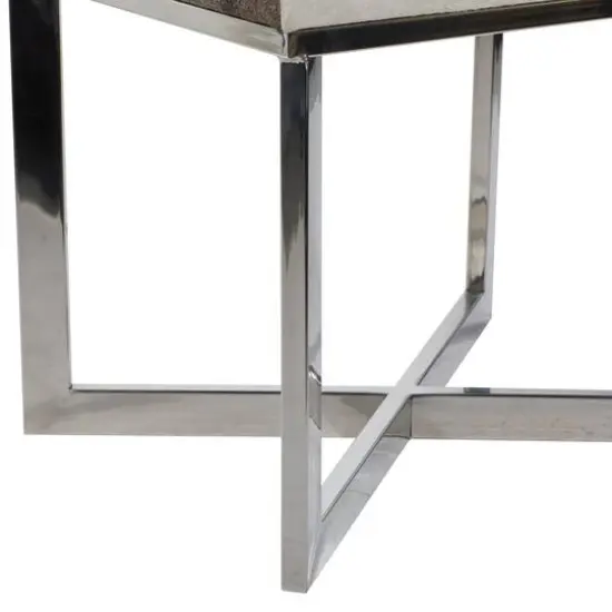 20" Gray & White Stainless Steel Contemporary Stool {6}