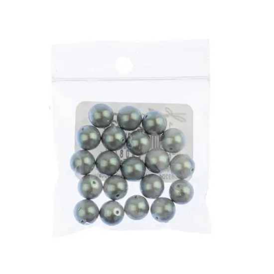 Preciosa Maxima 8mm Pearlescent Glass Nacre Pearls, 20ct. Grey {3}