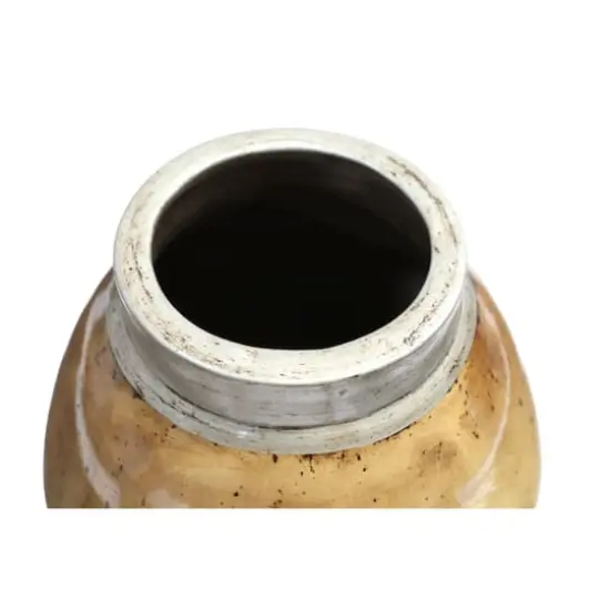 30" Brown Ceramic Rustic Vase {5}