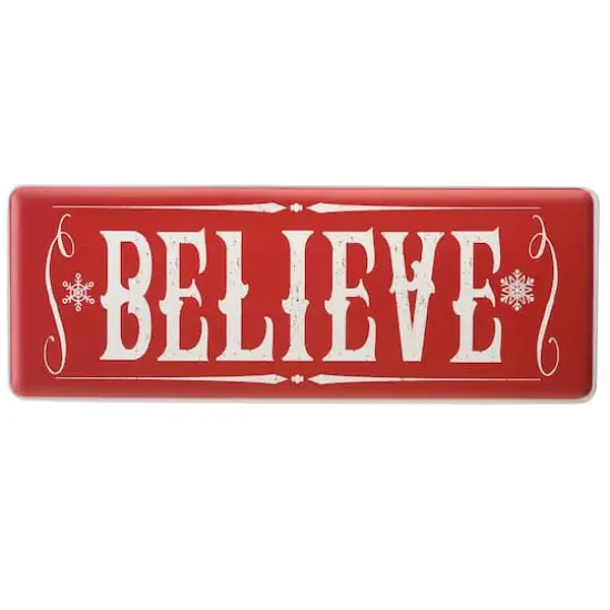 31" Believe Horizontal Holiday Wall Sign {1}