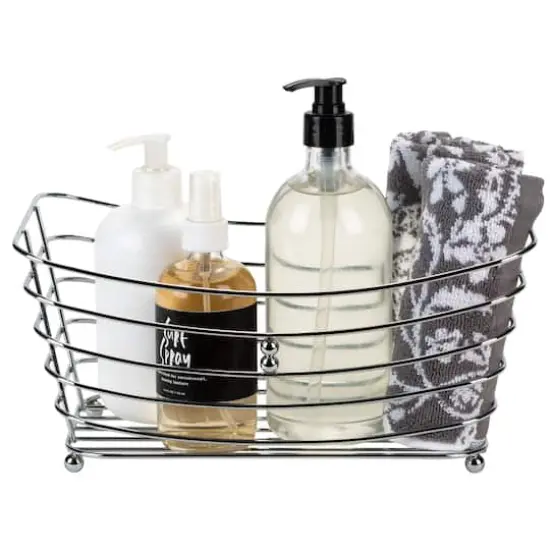 Simplify Wire Towel Basket with Chrome Ball Feet {3}