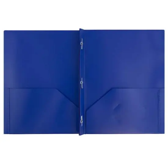 JAM Paper Plastic 2 Pocket POP Folders with Clasps, 12ct. Blue {5}
