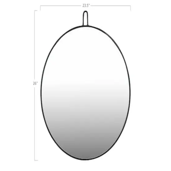 23.5" Round Metal Framed Wall Mirror with Hanger {5}