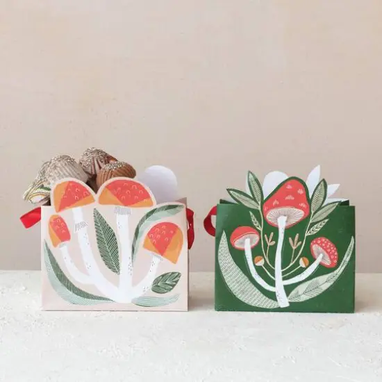 Hello Honey Multicolor Printed Paper Mushroom Shaped Gift Bags, 2ct. {3}