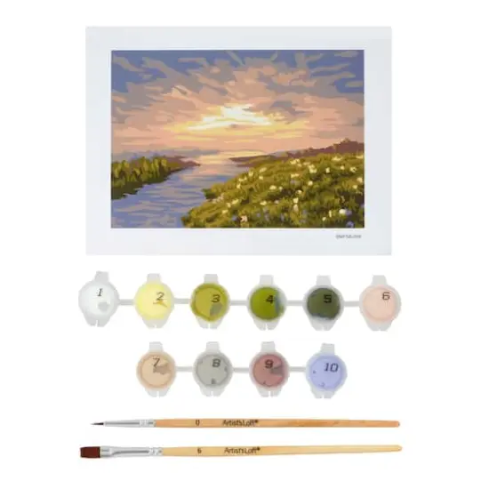 Sunset Field Paint-by-Number Framed Mini Kit by Artist's Loft® {5}