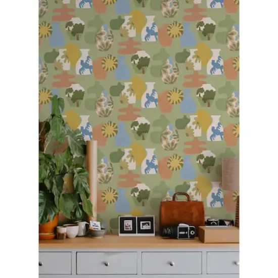 Alja Horvat Sage Miracle Vases Peel & Stick Wallpaper {5}