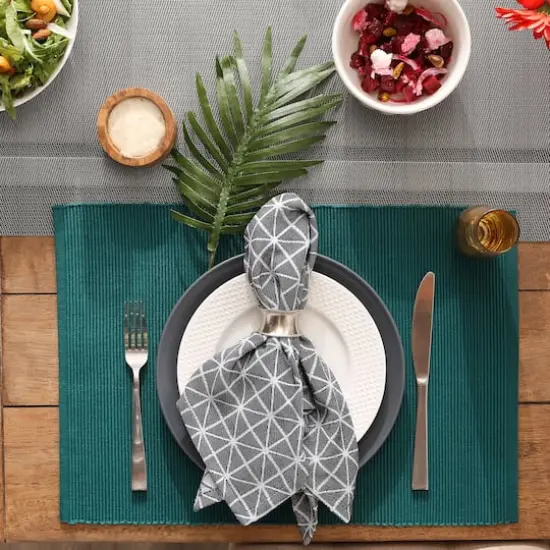 DII&reg; Ribbed Cotton Placemats, 6ct. Teal {6}