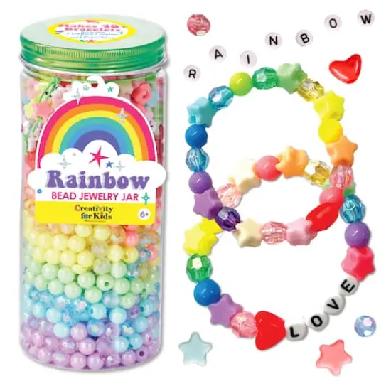 Creativity for Kids&reg; Rainbow Bead Jewelry Jar {1}