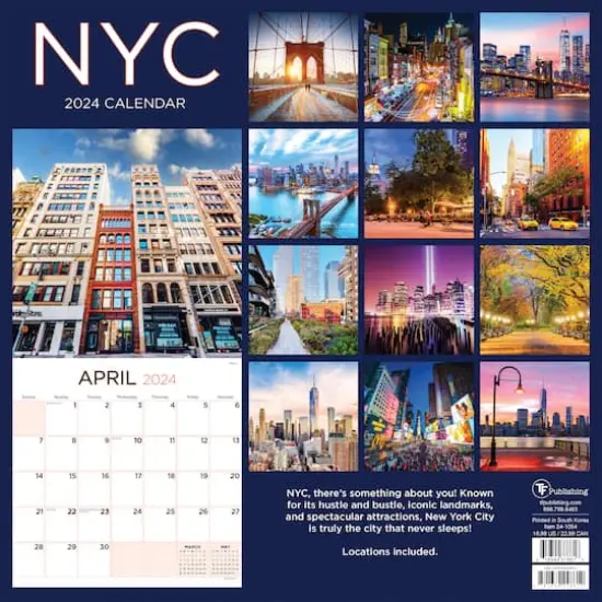 TF Publishing 2024 NYC Wall Calendar {3}