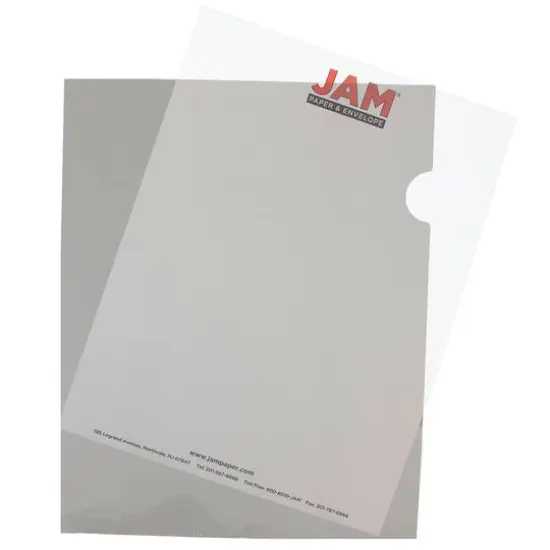 JAM Paper 9" x 11.5" Plastic Sleeve Page Protectors, 120ct. Smoke Gray {1}