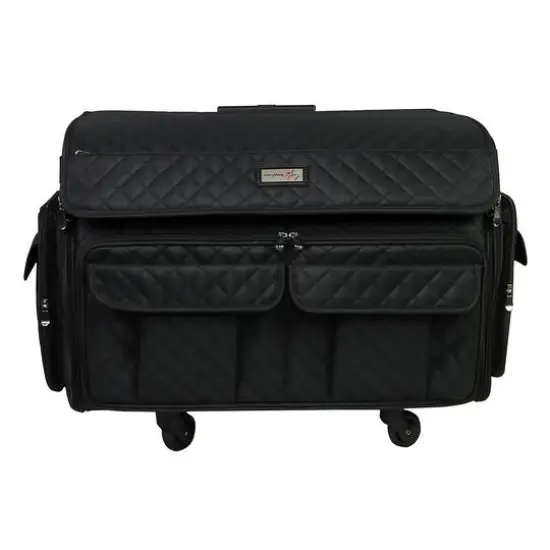 Everything Mary XL Black Quilted Deluxe Rolling Sewing Machine Case {1}