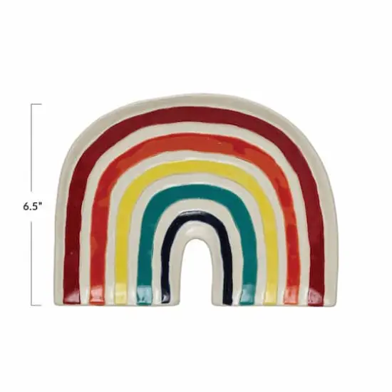 Hello Honey&reg; 9.5" Hand-Painted Debossed Stoneware Rainbow Plate {4}