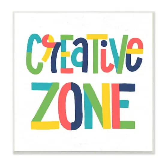 Stupell Industries Creative Zone Kids' Motivational Phrase Vibrant Playful Typography,12" x 12" {1}