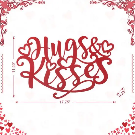 Glitzhome&reg; 17.75" Valentine's Metal "Hugs & Kisses" Wall D&eacute;cor {7}