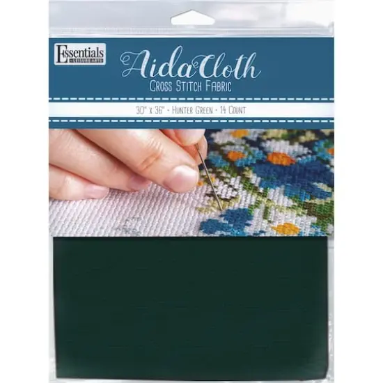 Essentials by Leisure Arts 14 Count Aida Cloth, 30" x 36" Hunter Green {1}