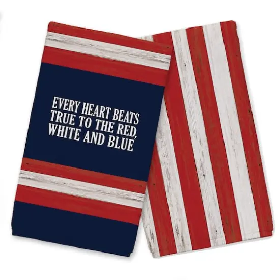 Every Heart Beats True to the Red, White & Blue Tea Towel Set {1}