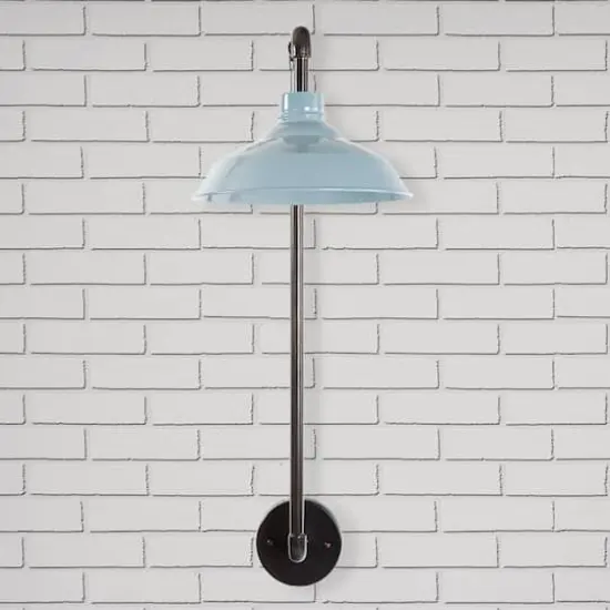 Hello Honey&reg; 33" Metal Wall Sconce with Round Shade Gray {4}