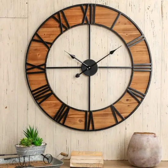 Glitzhome&reg; 30" Oversized Farmhouse Wall Clock {3}
