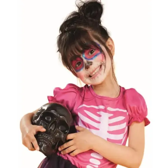 Large Pink & Black Skeleton Girl's Costume {3}