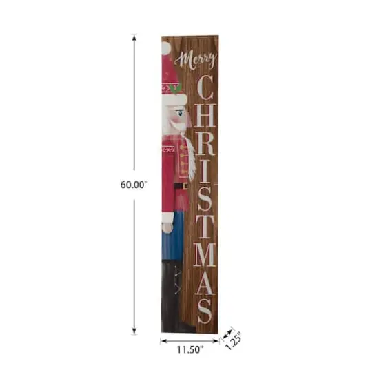Glitzhome&reg; 5ft. Wooden Nutcracker Porch Sign {9}