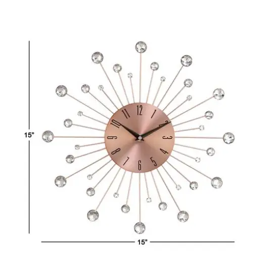 Copper Metal Glam Wall Clock, 15" {6}