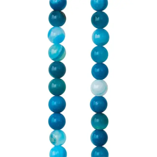 Blue Striped Agate Round Beads, 6mm by Bead Landing&trade; {1}