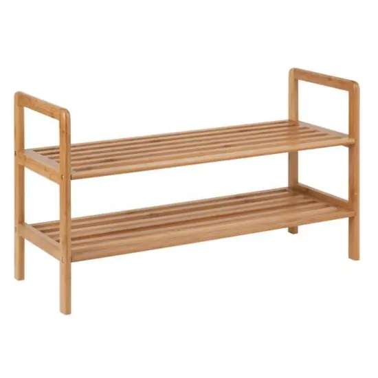 Honey Can Do 2-Tier Bamboo Shoe Rack {4}