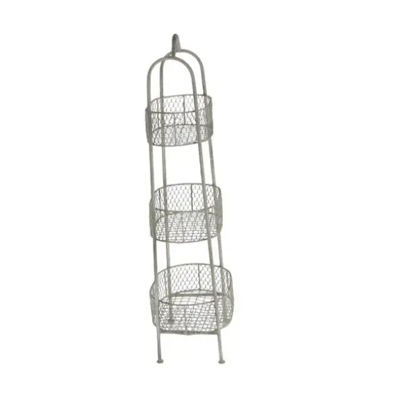 White Iron Farmhouse 3 Tier Tray Stand {4}