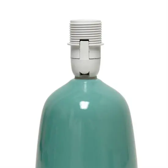 Simple Designs 10" Thimble Base Ceramic Table Lamp Seafoam Green {6}