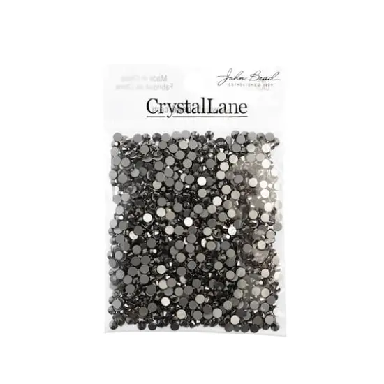 John Bead Crystal Lane SS16 Round Flatback Rhinestones, 1,440ct. Hematite {4}
