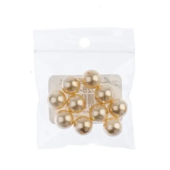 Preciosa Maxima 10mm Glass Nacre Pearls, 10ct. Cream {3}