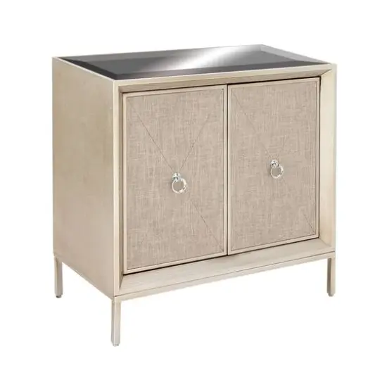 Beige Wood Glam Cabinet {4}