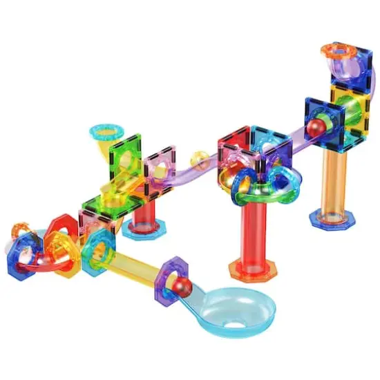 PicassoTiles® 60 Piece Marble Run Building Block Connecting Set {1}