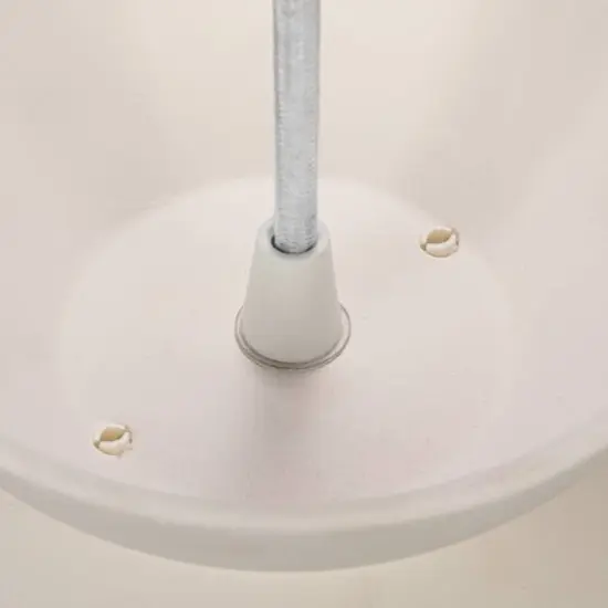 Hello Honey&reg; Sienna Matte White Boho Ceramic Ceiling Light with White Fabric Cord {7}