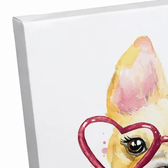 Heart Glasses Puppy Love 11" x 14" Canvas Wall Art {4}