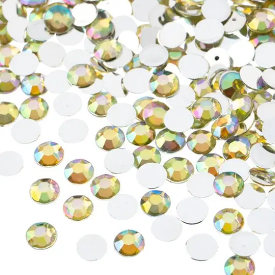 John Bead 6mm Acrylic Round Flat Back Rhinestones, 1,000ct. Yellow AB {1}