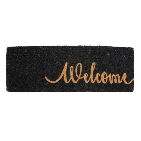 Hello Honey&reg; Black Natural Coir Welcome Step Doormat {3}