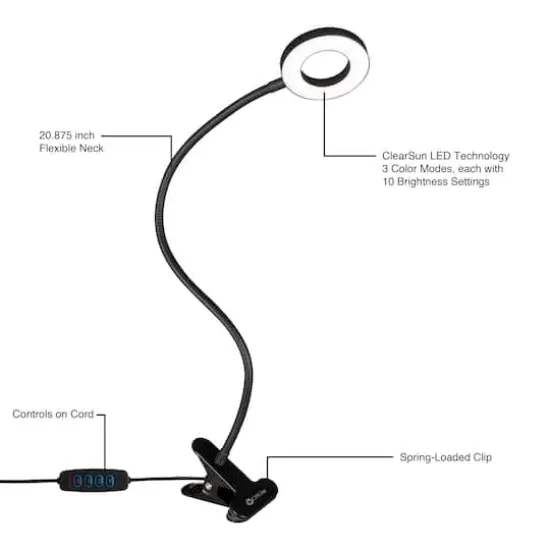 OttLite Dimmable Ring Light with Clip {9}