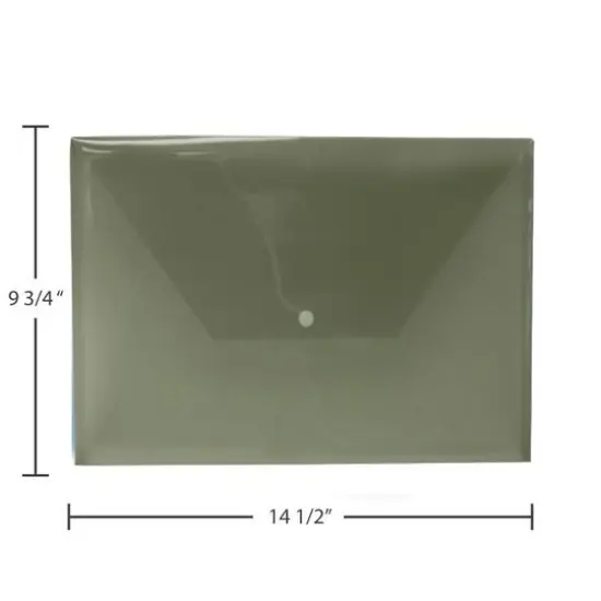 JAM Paper 9.75" x 14.5" Plastic Snap Closure Envelopes, 12ct. Smoke Gray {7}