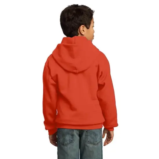 Port & Company&reg; Colors Youth Core Fleece Pullover Hooded Sweatshirt Orange {5}